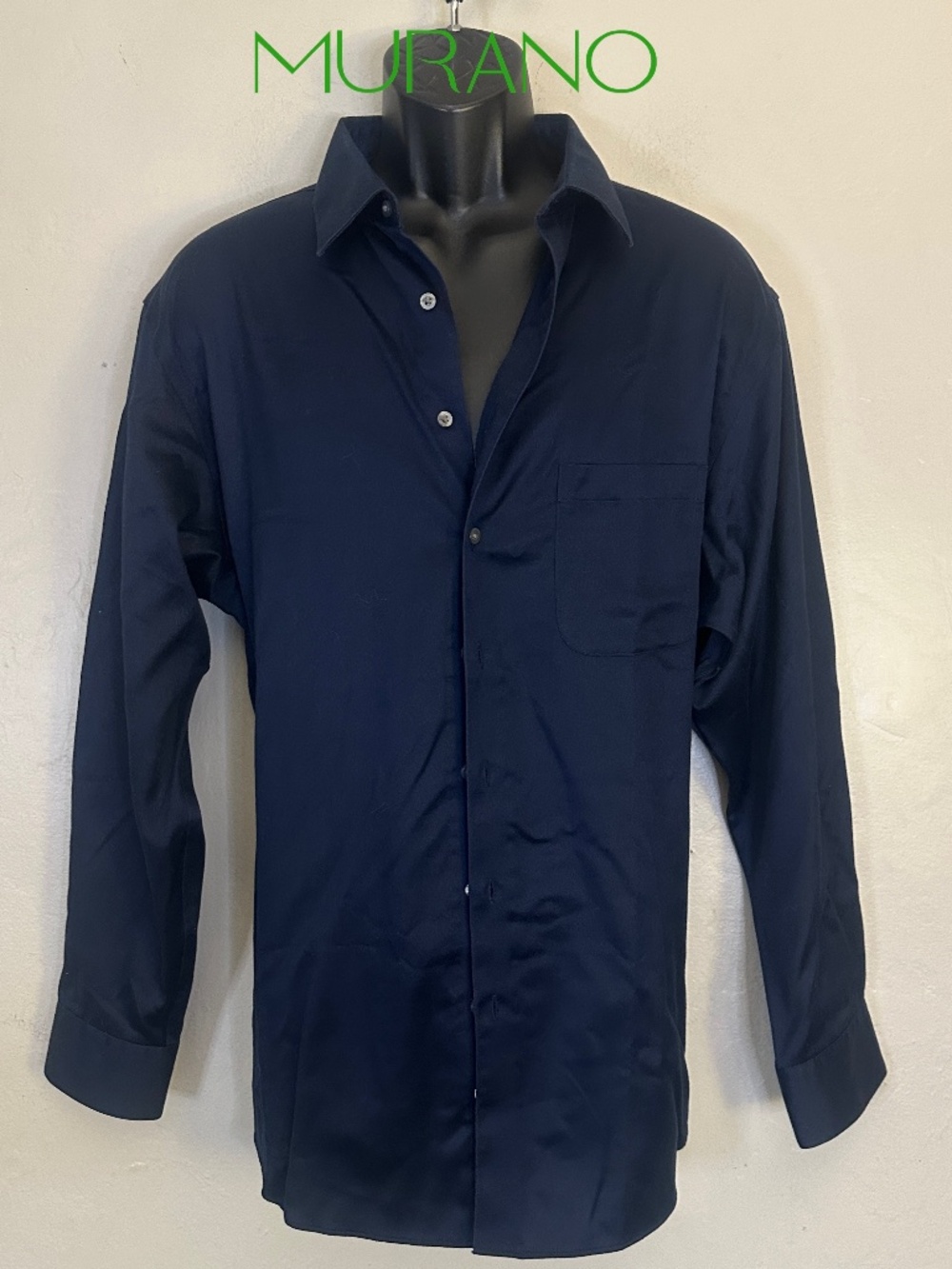 Murano Stretch Dress Shirt 17.5/34 Gently worn 97% cotton/3% spandex 25" armpits